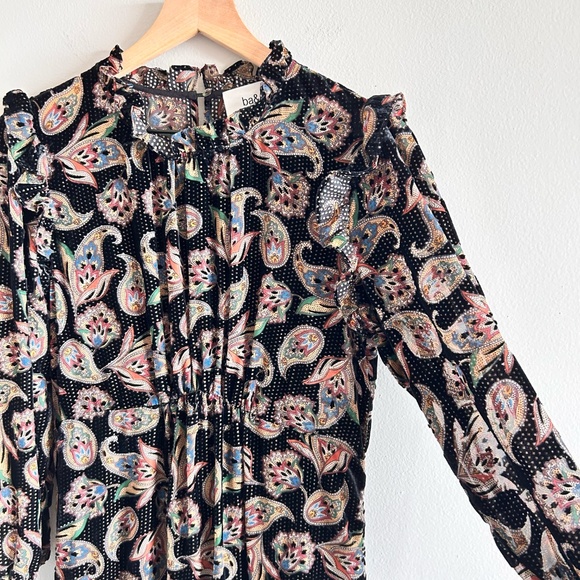 ba&sh Roane Midi Dress | Black Paisley | Size US 6 - Picture 4 of 16